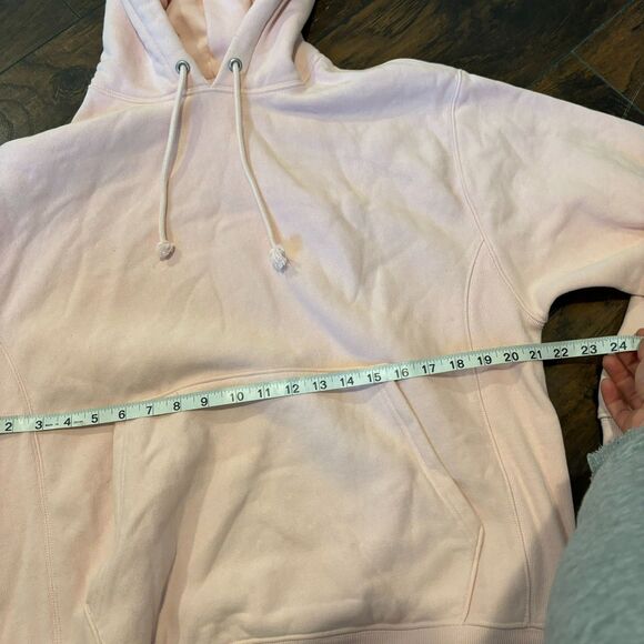 Champion Reverse Weave size Medium Baby Pink Embroidered Hood Logo Sweatshirt - Picture 8 of 9